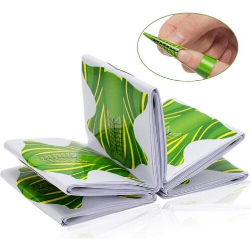 100PCS Nail Art Tips Extension Forms Guide French Decals Acrylic UV Gel Kit for Nail Art Practitioners Trainers Beginners