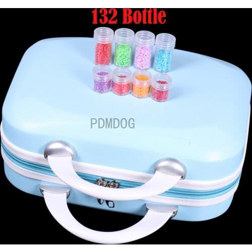 132 Bottles Diamond Painting Box Tool Container Storage Box Carry Case Holder Hand Bag ZipperDiamond Cross Stitch Accessories
