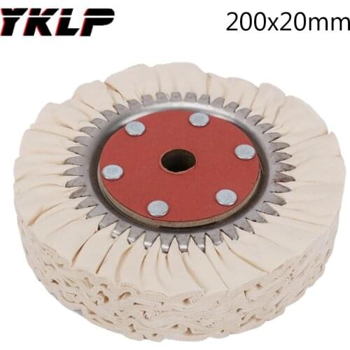 200mm 8 Inch Cotton Airway Polishing Wheel Cloth Buffing Pad 66 Plys 4/5" Bore