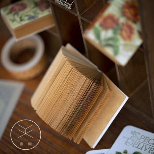 200pcs Creative Vintage Plant illustrated Writing Note Plants Flowers Memo Pads Sulphuric Acid Paper Loose Leaf Paper Notes