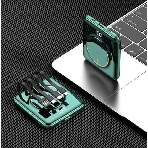 20000mAh MINI Power Bank Wireless Portable Phone Charging External Fast Charger LED Light Powerbank For Iphone Xiaomi Mi Huawei