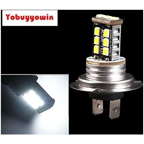 2X Car H7 15W 2835 DRL Fog/Driving 800LMS Aluminum High Power Super White LED Light
