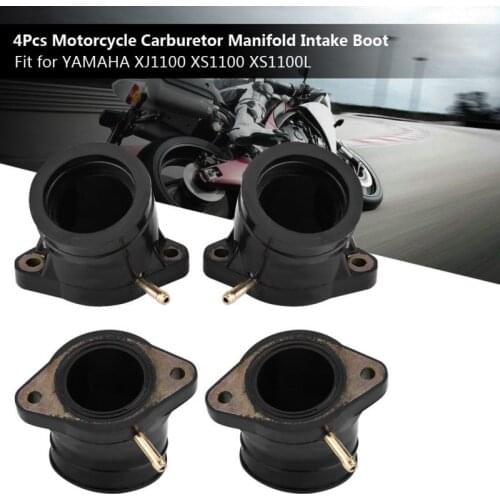 4Pcs Motorcycle Carburetor Manifold Intake Adapter Joint Boot for YAMAHA XJ1100 XS1100 XS1100L Insulator Connector Glue