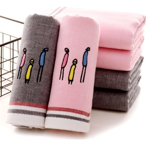 4pcs/lot 100% Cotton Gauze Towel Face Wash Household Adult Sweetheart Cotton Face Towel Student Soft Absorbent Family Authentic
