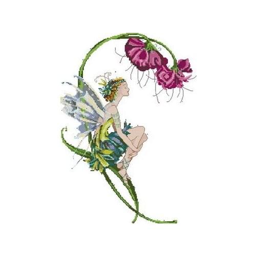 A-A little girl who loves reading Counted Cross Stitch Kit Cross stitch RS cotton with cross stitch MD89 The bliss fairy-S