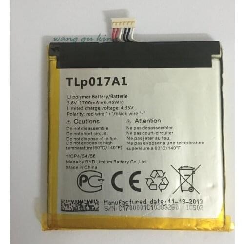 3.8V 1700mAh TLp017A1 / TLp017A2 For For Alcatel OT-6012A OT-6012D OT-6012E OT-6012W OT-6012X TCL S530T Battery