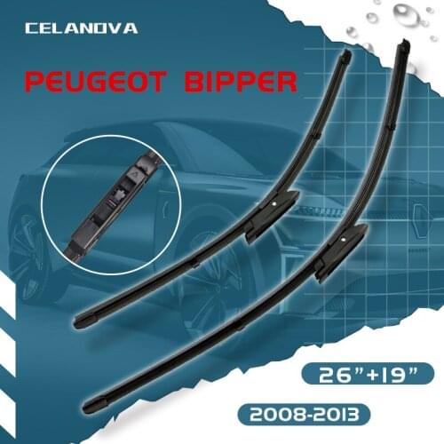 CELANOVA Car Wiper Blade For Peugeot Bipper 2008-2013 26"+19" Windscreen Windshield Rubber Wiper