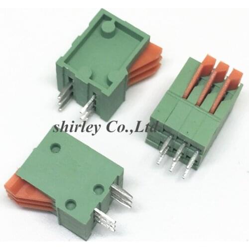 Free shiiping 100PCS KF141R 3 pin spring terminal block connector 2.54MM pitch right angle 3PIN 3P FOR pcb mounted splicing