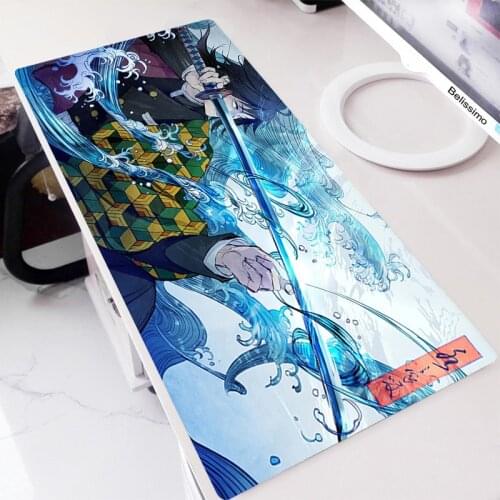Large Anime Mouse Pad Gaming Keyboard Mousepad Computer Mouse Mat Xxl 900x400 Pad Demon Slayer Desk Mat Gamers Accessories Rugs