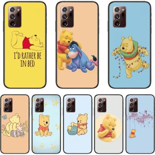 Phone Case Lovely Disney Cartoon Winnie the Pooh Phone Case cover hull For SamSung note20 10 9 8 4 pro plus black prime soft b