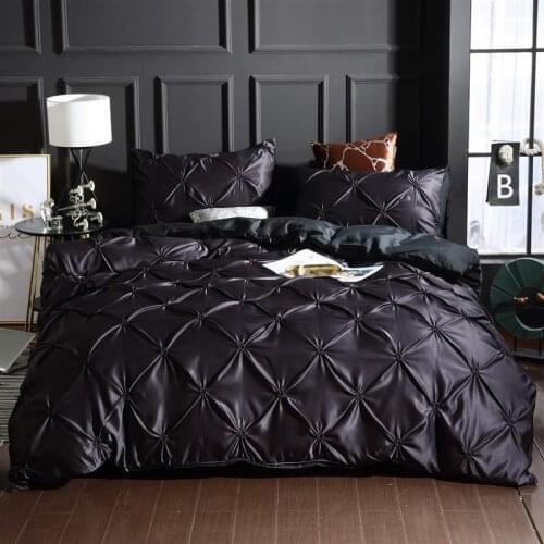 Black Luxury Bedding Set Quilt Cover Comfortable Home Bed Linens White Gray Bed Cover Pillowcase Queen King Size Duvet Cover Set