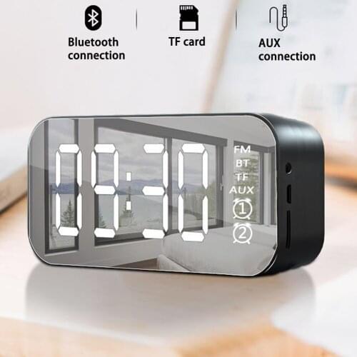 Digital Snooze LED Mirror Screen Alarm Clocks Table Clock For Kids Bedroom Temperature Snooze Display Home Decoration Clock