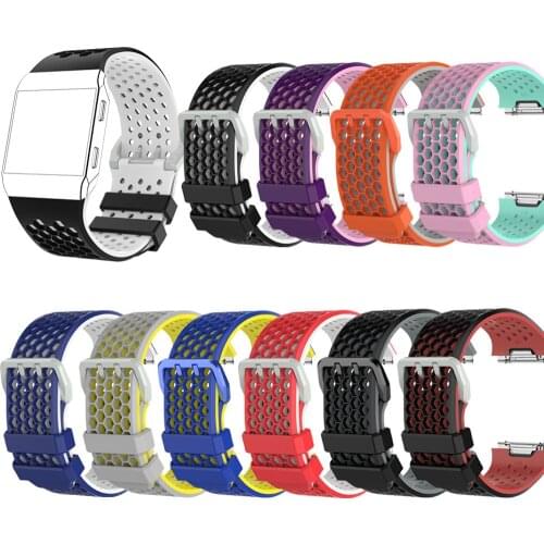 Double Color Silicone Strap For Fitbit Ionic Smart Watch Band Replacement Watch Strap Breathable For Fitbit Ionic Bracelet