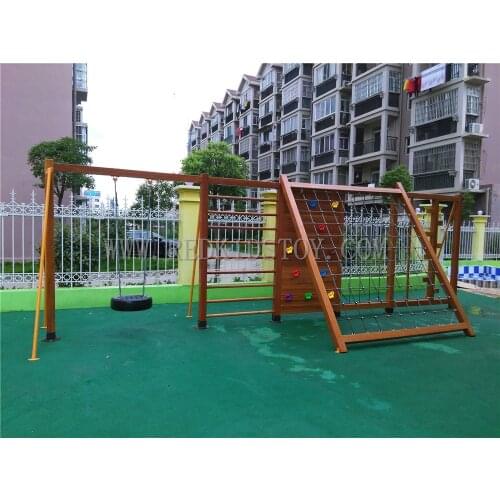 Exported to Panama Wooden Playground Equipment 10 Years' Exporting Experience HZ-6601