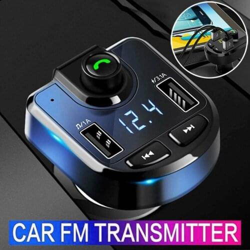 2021 3.1A Bluetooth FM Transmitter Handsfree Car Kit Dual USB Charger Wireless audio Receiver TF Card Music Player for Car Radio