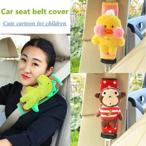 Cute cartoon plush car safety seat belt cover child fixed seat belt shoulder pad protection for girls Car interior accessories