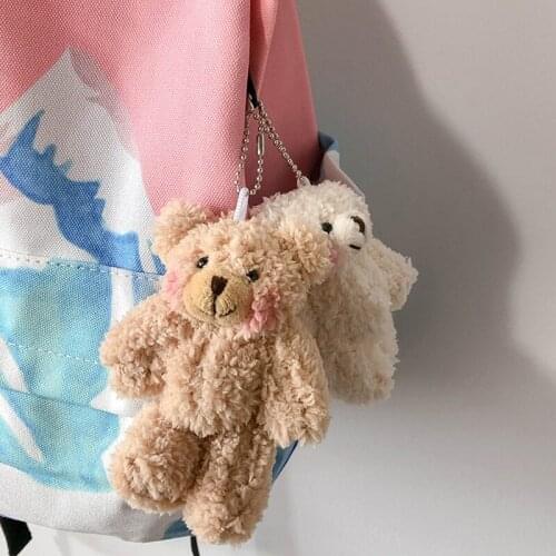 Fashion Lovely Cute Plush Doll Bear Keychain Animal Bag Pendent Charms Pendant Toy Car Keyring Holder Jewelry Party Gift Trinket