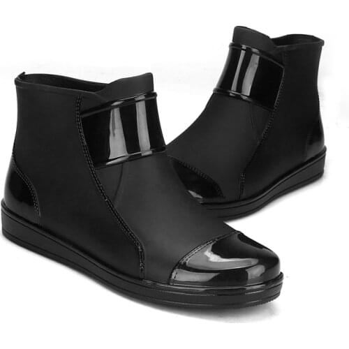 Comemore 2021 New Men Rain Boots PVC Waterproof Rainboots Non-slip Outdoor Fashion Short Summer Kitchen Work Water Shoes Woman