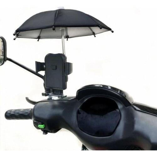 New Motorcycle Phone Holder Mini Sunshade Umbrella Motorcycle Decoration Accessories Polyester Mobile Automatic Umbrella