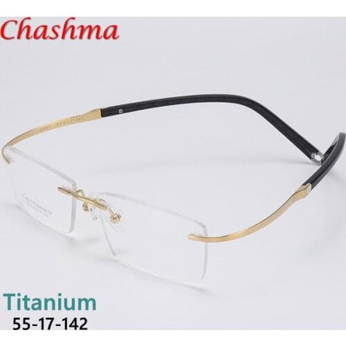 Pure Titanium Rimless Glasses Frame Men Prescription Eyeglasses Germany Women Myopia Optical Frame Screwless Eyewear