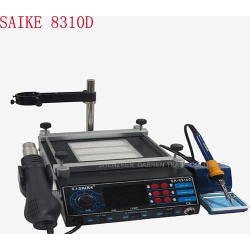Rework Station SAIKE 8310D 220v Or 110v Soldering Station Hot Air Station+soldering Iron+Preheat Station 3 In 1