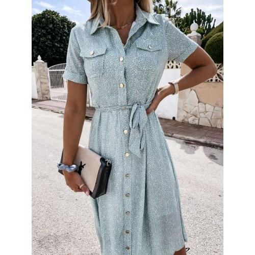 Women Casual Dress Long Boho Floral Printed Dress Retro Women Draw Back Dress Summer Elegant Short Sleeve Dress Slim Robe Longue
