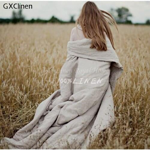 Natural Pure Washed Linen Duvet Cover French Bed Flax Linen Quilt Comforter Cover With Zipper Softened Bedding Queen King 1PC