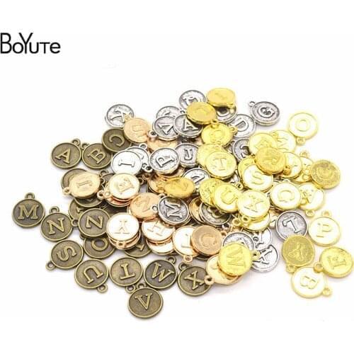 BoYuTe (100 Pieces/Lot) 15*12MM Metal Alloy A-Z Alphabet Letter Charms for Jewelry Making Diy Handmade Jewelry Materials