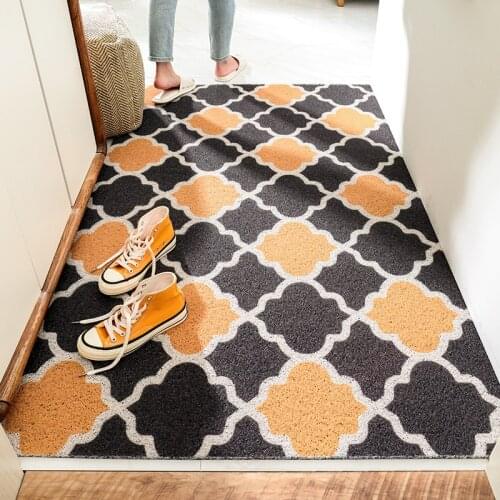 Durable PVC Front Door Mat Diamond Geometry Rug Entry Non-Slip Dust-proof Doormat Outdoor Indoor Easy Clean Shoes Scraper Rugs