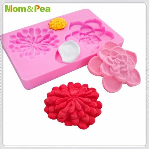 Mom&Pea MPA1902 Flowers Shaped Silicone Mold Cake Decoration Fondant Cake 3D Mold Food Grade