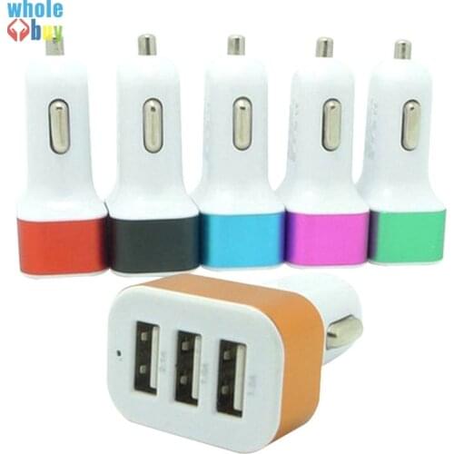 Universal 4.1A 12V 3 USB Port Travel Car Charger Adapter For iPhone X 8 7 6S Samsung S9 Note Smart Mobile Phone 100pcs/lot