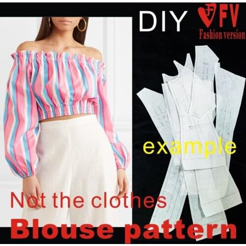 Ladies Lantern Sleeve Shirt Pattern Off-the-shoulder Top Sewing Pattern Clothes Plate Making Cardboard BCY-82