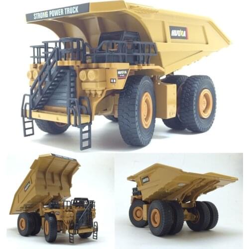1:75 Alloy Diecast Dumper Mine Truck Tittle Cart Metal Harvester Truck Diecast Model Construction Children Toy Collections