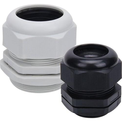 15 Pcs 16-21mm White Black Plastic Nylon IP68 Waterproof Cable Gland M32 With Washer