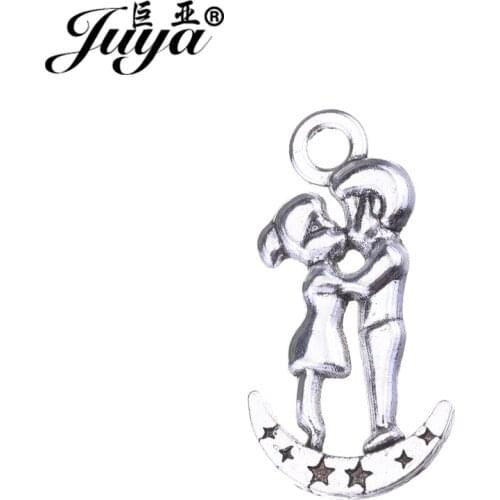 20pcs/lot 28x15mm Boy and Girl Metal Charms Pendant for Jewelry Making Necklace Bracelet Component Gift for Lover Couple AO0476