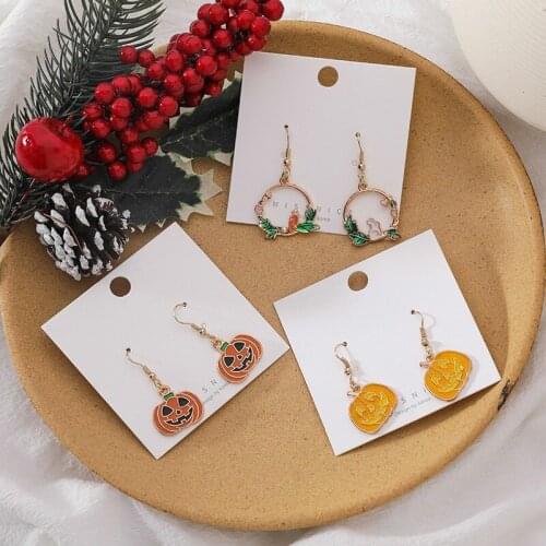 2021 Fashion Halloween Earrings Retro Personality Pumpkin Bunny Garland Halloween Accessories Earrings for Girl Women Gift