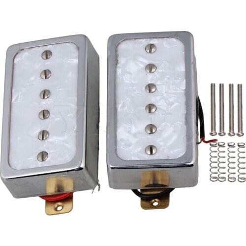 Yibuy P90 White Pearl Electric Guitar Single Coil Bridge&Neck Pickups for Replace