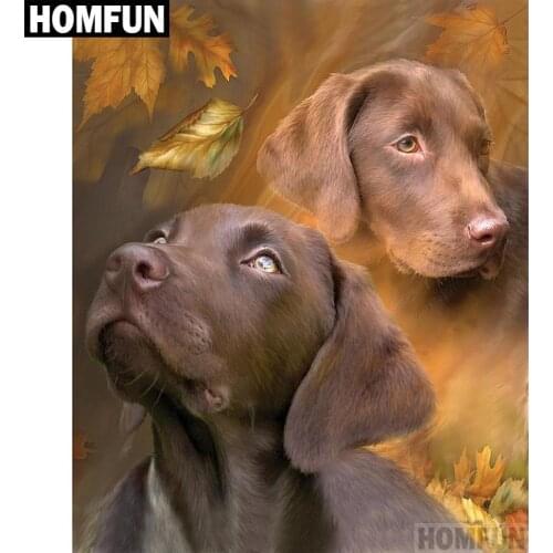 HOMFUN Full Square/Round Drill 5D DIY Diamond Painting "Animal Dog" 3D Embroidery Cross Stitch 5D Home Decor Gift A00682