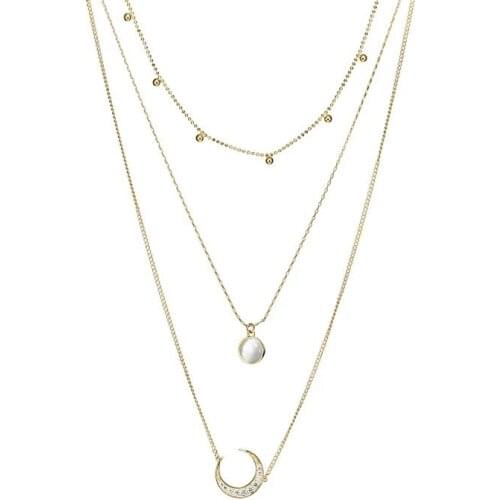Big Pearl Chokers Necklaces For Women Gold Sliver Fashion Multi layer Long Necklace & Pendants Bijoux Bohemian Jewelry