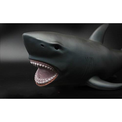 Large Size 53 Cm Shark Jaws Whale Figures Black Mosasaurus Leopard Smilodon Classic Toy Ferocious Beast Animal Model Kids Gifts