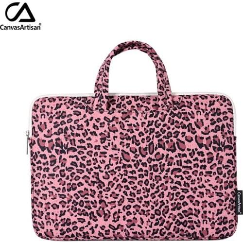 Brand Handbag Laptop Bag 12,13,14,15,15.6 inch,Briefcase Lady Leopard Case For MacBook Air Pro Notebook 13.3,15.4,Dropship