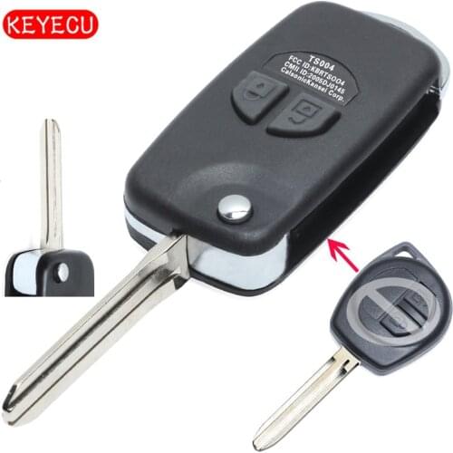 Keyecu Folding Remote Key Case Shell 2 Button for Suzuki Grand Vitara Swift with Button Pad