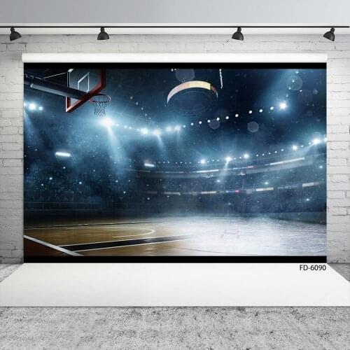 Basketball Court Audience Spotlight Photography Backdrop Custom Background Photo Studio for Baby Children Portrait Photobooth