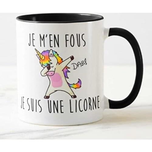 I Don't Care I'm A Unicorn Dab Ceramic Tea Cup Je M'en Fous Je Suis Une Licorne Dab Coffee Mug