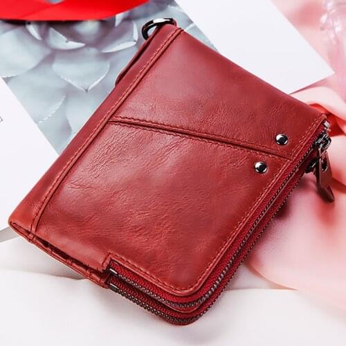 Genuine Leather Wallet Card Holder Fashion Women Coin Purse Female Wallet Original Money Handbag Phone Case Clip Pocket 2021