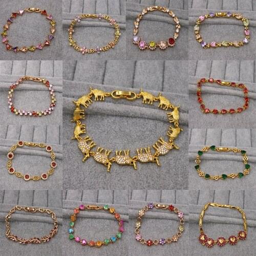 Trendy Waterdrop heart zircon stone Crystal Link Chain Bracelets For Women Wedding Party Jewelry Female Bracelet Wholesale