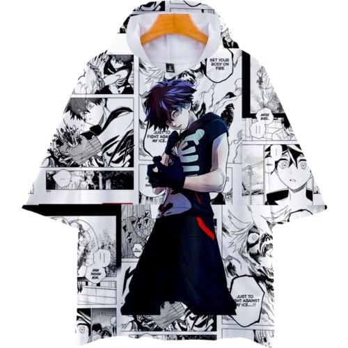 Kemono Jihen Hoodies Summer Short sleeve Students Hooded Shirt 3D Printing Kemono Jihen T shirt Breathable Men Hoodie T-Shirt