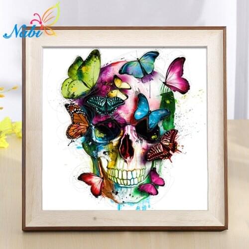Nabi Full Square Diamond 5D DIY Diamond Painting "Glamorous skull" Embroidery Cross Stitch Rhinestone Mosaic Painting Decor Arts
