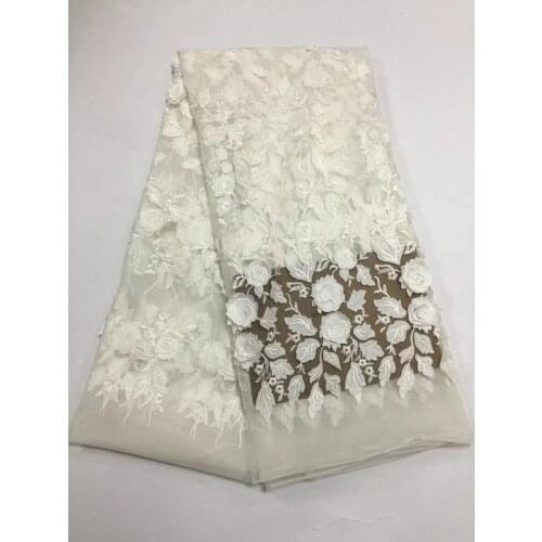 Latest African Lace Fabric Embroidered 3d Flower Nigerian Lace Fabrics High Quality Lovely French Lace Fabric For Dress PL20211