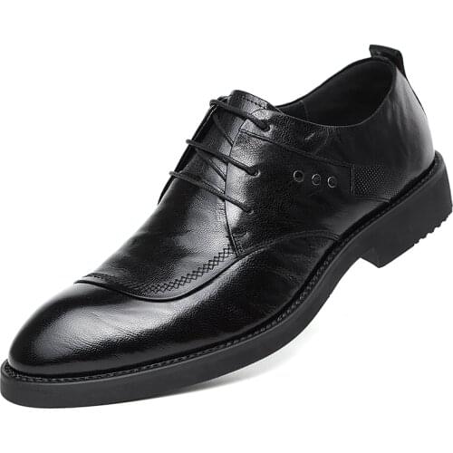 2021 New Fashion Mans Leather Shoes Young British Wedding Size 38-44 Autumn Soft Leather Dress Men Microfiber Leather Shoes